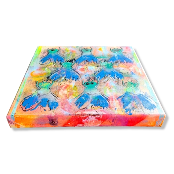 Original Abstract Fly Graffiti Painting on Gallery Wrap Canvas, 12x12" - Picture 6 of 7